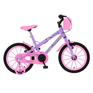 Bicicleta Infantil Aro 16 Colli Aurora Rodinhas E Cestinhas – Lilás
