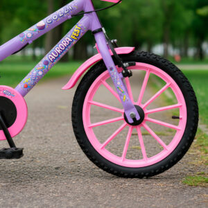 Bicicleta Infantil Aro 16 Colli Aurora Rodinhas E Cestinhas – Lilás