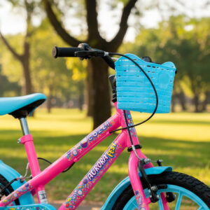 Bicicleta Infantil Aro 16 Colli Aurora Rodinhas E Cestinhas – Rosa Neon