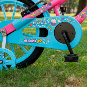 Bicicleta Infantil Aro 16 Colli Aurora Rodinhas E Cestinhas – Rosa Neon