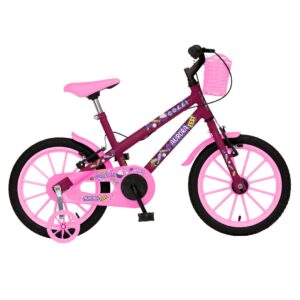 Bicicleta Infantil Aro 16 Colli Aurora Rodinhas E Cestinhas – Roxo Perolizado
