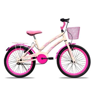 Bicicleta Infantil Colli Celina Aro 20 Cestinha E Bagageiro – Bege