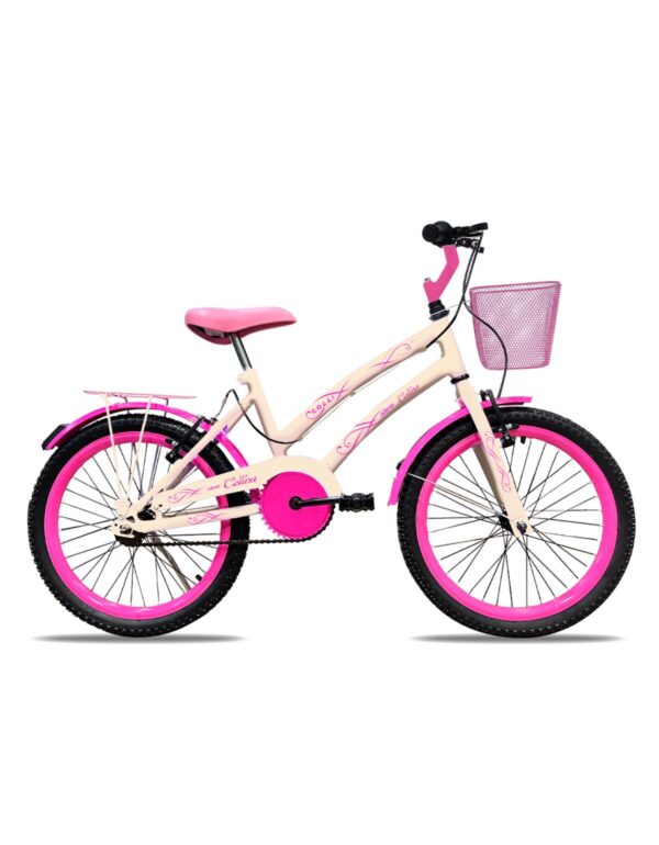 Bicicleta Infantil Colli Celina Aro 20 Cestinha E Bagageiro – Bege