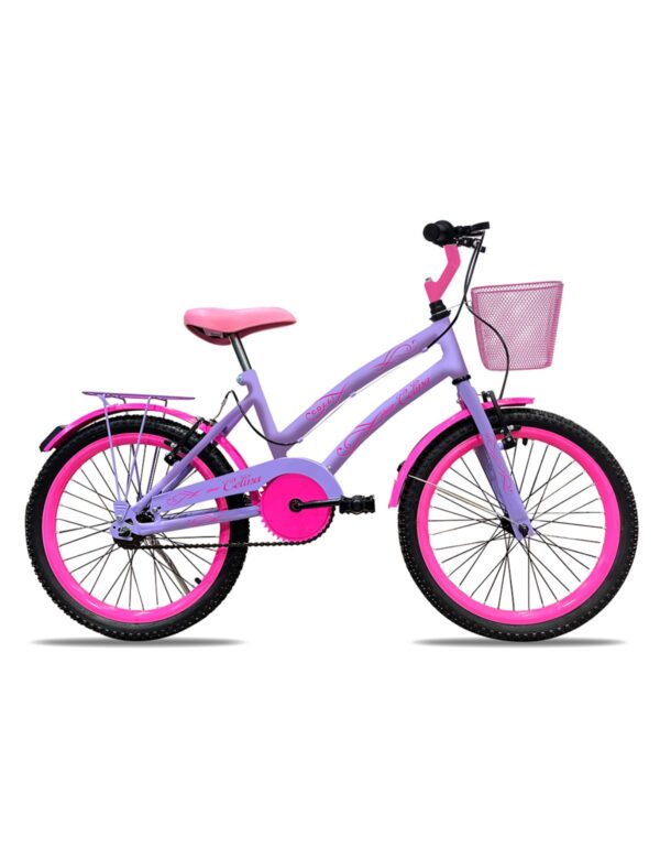 Bicicleta Infantil Colli Celina Aro 20 Cestinha E Bagageiro – Lilás
