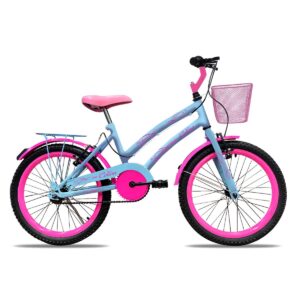 Bicicleta Infantil Colli Celina Aro 20 Cestinha E Bagageiro – Azul Champanhe