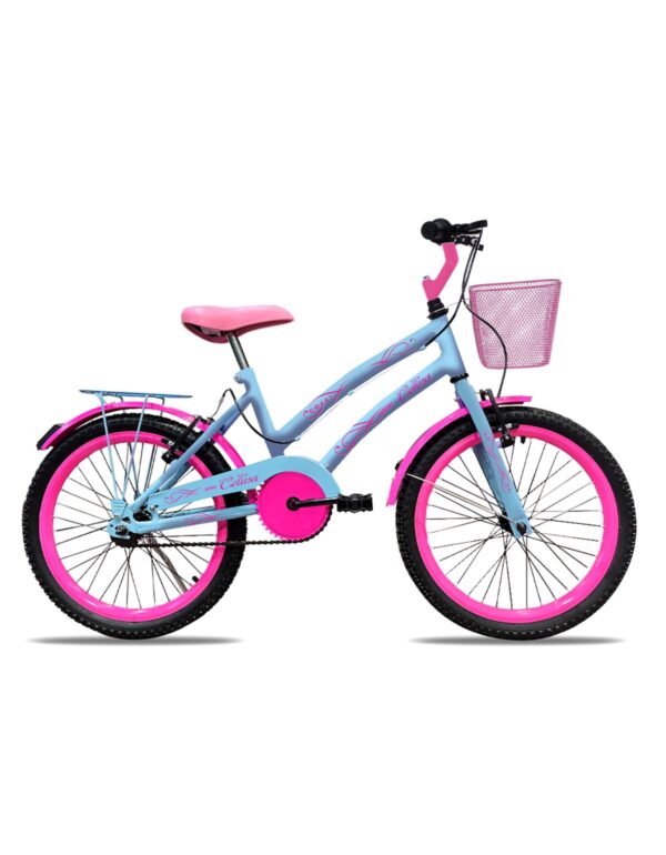 Bicicleta Infantil Colli Celina Aro 20 Cestinha E Bagageiro – Azul Champanhe