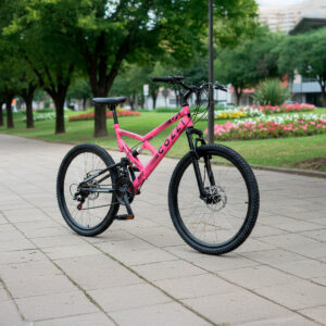 Bicicleta Aro 26 Colli 21v EXCLUSIVA Gps Freio A Disco E Suspensão – Rosa Neon