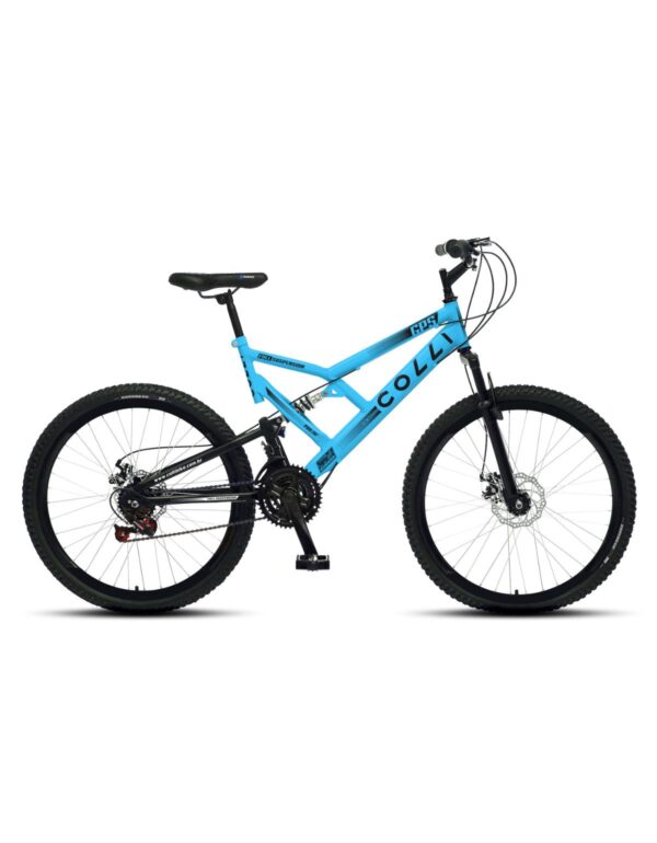 Bicicleta Aro 26 Colli 21v EXCLUSIVA Gps Freio A Disco E Suspensão – Azul Champanhe