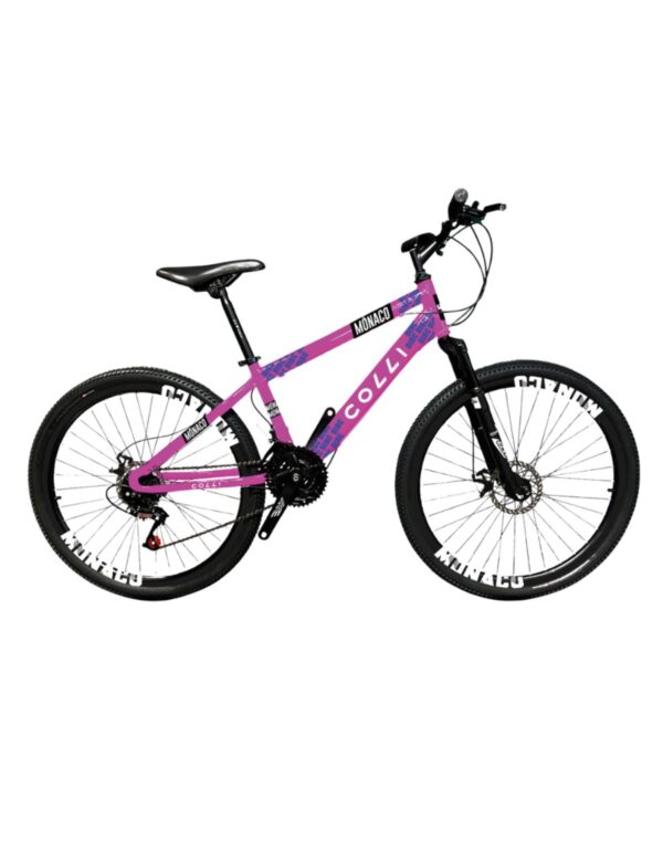 Bicicleta Aro 26 Colli Monaco 21v Freio A Disco E Suspensão – Rosa Neon