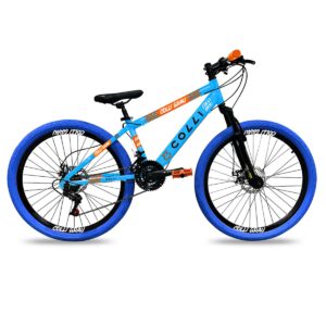 Bicicleta Aro 26 Colli Grau 21V Freio A Disco E Suspensão – Azul Champanhe