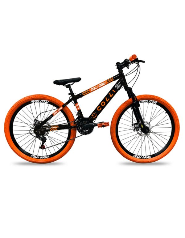 Bicicleta Aro 26 Colli Grau 21V Freio A Disco E Suspensão – Preto Fosco