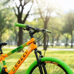 Bicicleta Aro 26 Colli Grau 21V Freio A Disco E Suspensão – Laranja Neon