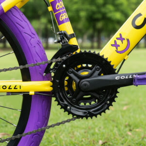 Bicicleta Aro 26 Colli Grau 21V Freio A Disco E Suspensão – Amarelo Fosco