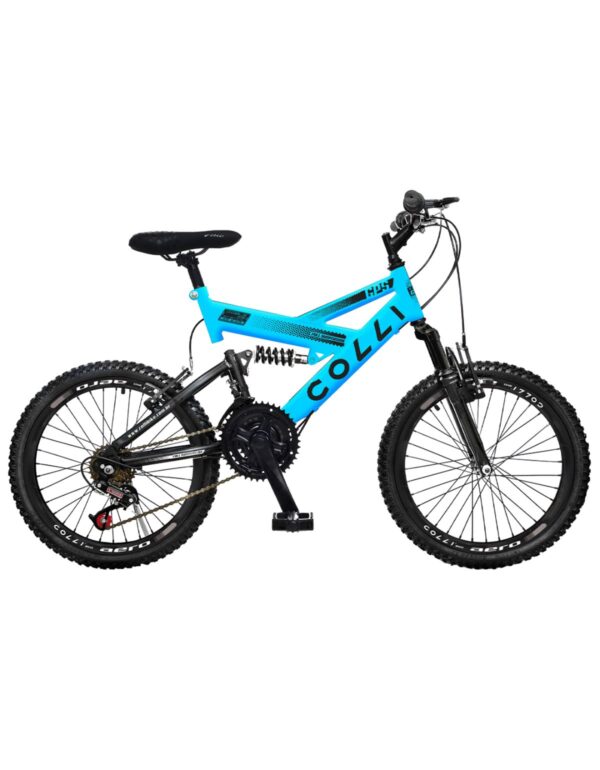 Bicicleta Aro 20 Colli Gps 21 Marchas Dupla Suspensão – Azul Champanhe