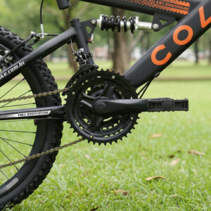 Bicicleta Aro 20 Colli Gps 21 Marchas Dupla Suspensão – Preto Fosco/Laranja Neon