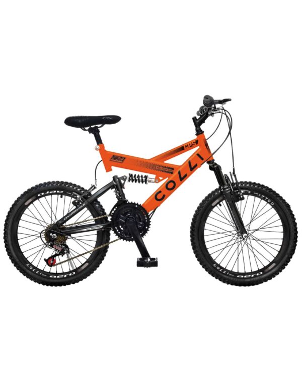 Bicicleta Aro 20 Colli Gps 21 Marchas Dupla Suspensão – Laranja Neon