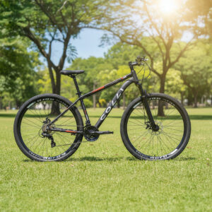 Bicicleta Aro 29 Colli Toronto Shimano 21v Freio A Disco – Preto Fosco e Laranja Neon