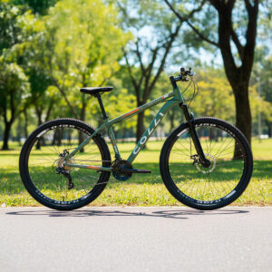 Bicicleta Aro 29 Colli Toronto Shimano 21v Freio A Disco – Verde Militar e Laranja