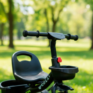 Triciclo Infantil Colli Aro 12 Com Cesto Duplo Kim Preto Fosco
