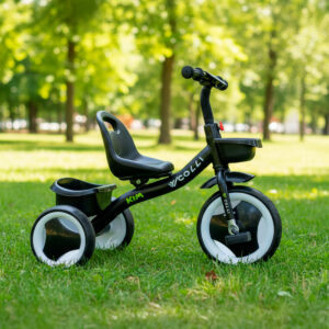 Triciclo Infantil Colli Aro 12 Com Cesto Duplo Kim Preto Fosco