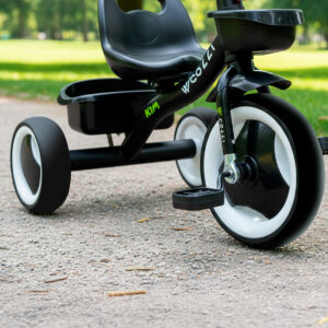 Triciclo Infantil Colli Aro 12 Com Cesto Duplo Kim Preto Fosco