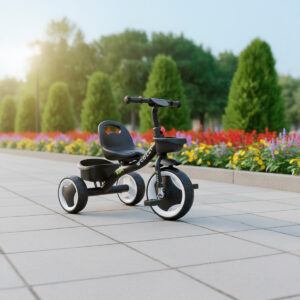 Triciclo Infantil Colli Aro 12 Com Cesto Duplo Kim Preto Fosco