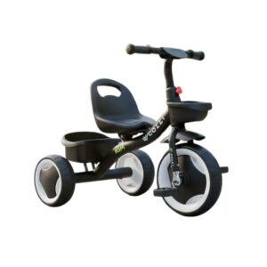 Triciclo Infantil Colli Aro 12 Com Cesto Duplo Kim Preto Fosco
