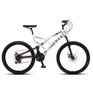 Bicicleta Aro 26 Colli 21v EXCLUSIVA Gps Freio A Disco E Suspensão – Branco