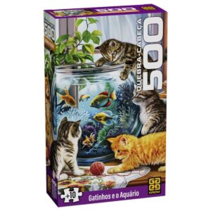 Quebra Cabeça 500 Peças  Gatinhos e o Aquário – Grow