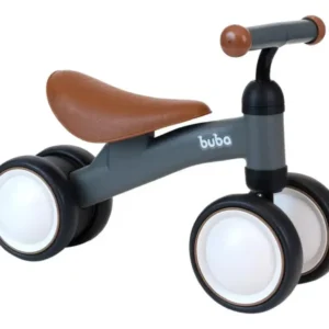 Bicicleta De Equilíbrio 4 Rodas Buba Balance Sem Pedal cinza