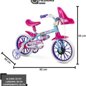 Bicicleta Infantil Aro 12 Nathor Barbie