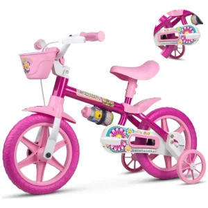 Bicicleta Infantil Aro 12 Nathor Flower