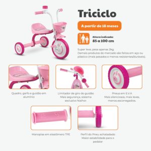 Triciclo Infantil Nathor De Alumínio You 3 Girl