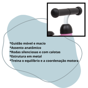 Bicicleta De Equilíbrio 4 Rodas Buba Balance Sem Pedal cinza