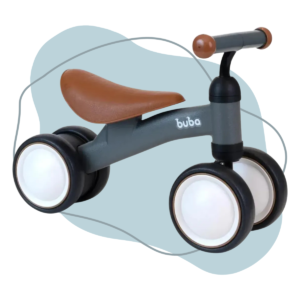 Bicicleta De Equilíbrio 4 Rodas Buba Balance Sem Pedal cinza