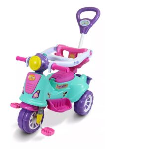 Triciclo Infantil De Pedal 2 Em 1 Motoca Avespa Pink – Maral 3173