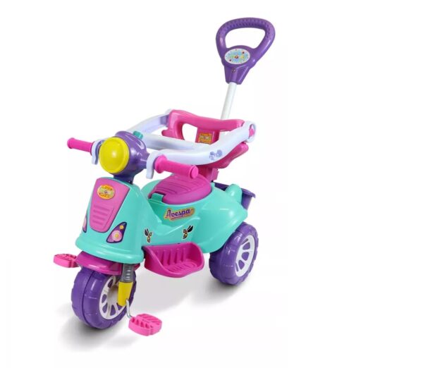Triciclo Infantil De Pedal 2 Em 1 Motoca Avespa Pink – Maral 3173
