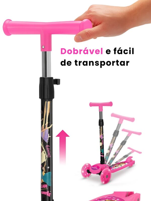Patinete Infantil 3 Rodas Disney Princesas – LED, Altura Ajustavel, 3+ Princesas
