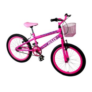 Bicicleta Infantil Colli Jully Aro 20 Com Cestinha – Rosa Neon