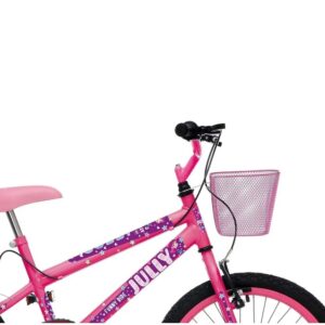 Bicicleta Infantil Colli Jully Aro 20 Com Cestinha – Rosa Neon