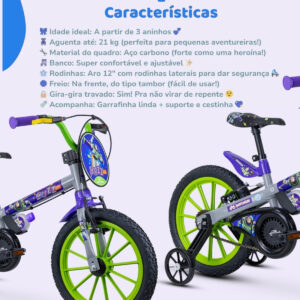 Bicicleta Infantil Aro 16 Nathor Buzz Toy Story
