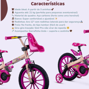 Bicicleta Infantil Aro 16 Nathor BARBIE 2