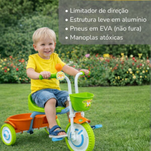 Triciclo Infantil Nathor De Alumínio Little Fox