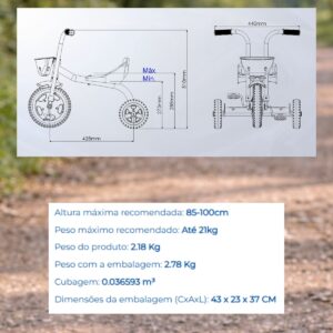 Triciclo Infantil Nathor De Alumínio You 3 Boy Modelo 04