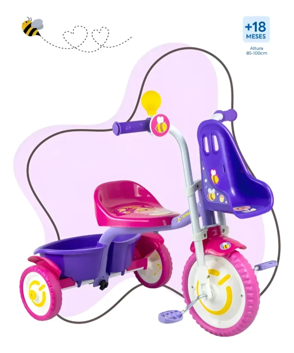 Triciclo Infantil Nathor De Alumínio Honey Bee 2