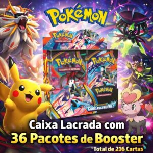 PACOTE DE BOOSTER DE MEGAEVOLUCAO CAOS ASCENDENTE pacote com 36  Booster Pokemon