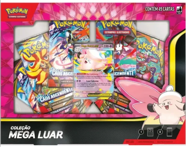 Box Pokémon Tcg Coleção Mega Luar Mega Clefable Ex – Copag