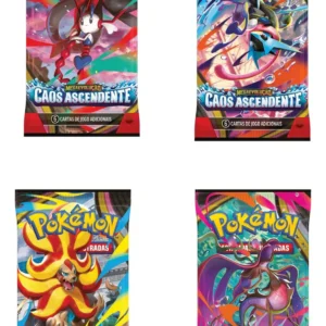 Cartas Pokémon Booster Mega Evolução Caos Ascendente Pacote com 6 cartas Originais Oficiais Copag