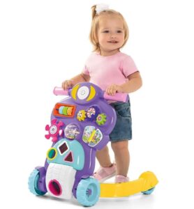 Andador Didático 2 em 1 Bebê Piloto Roxo – Calesita Tateti Lilás Sortido 0888