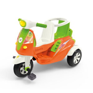 Carrinho Infantil Moto Duo Empurrador e Pedal Laranja Calesita 1037-site